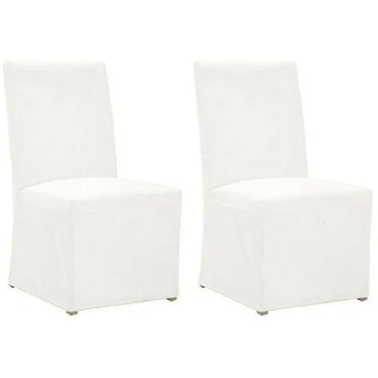 Levi Slipcover Armless Dining Chair 2PC - LOOMLAN - Essentials For Living - Dining Chairs