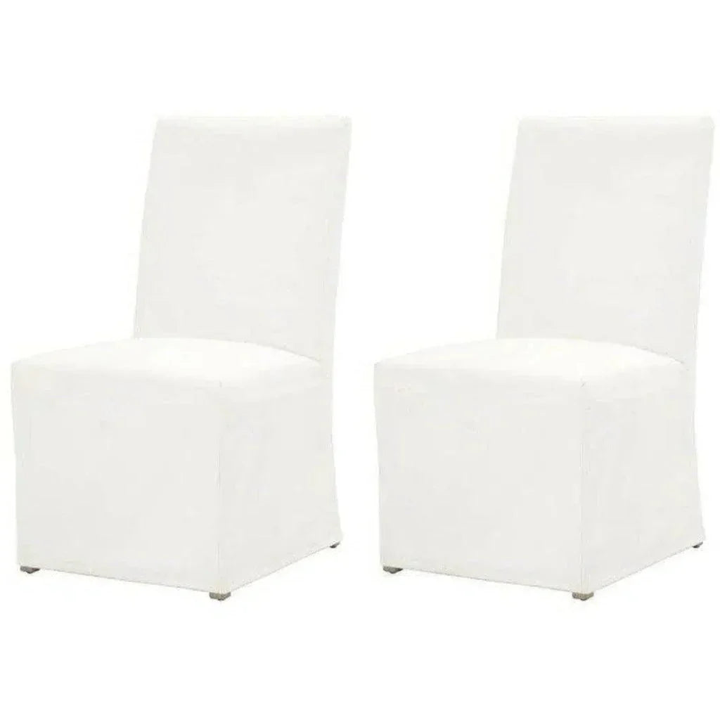 Levi Slipcover Armless Dining Chair 2PC - LOOMLAN - Essentials For Living - Dining Chairs