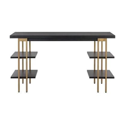 Levigne Desk Modern Black Iron Office Desk-Home Office Desks-SUNPAN-LOOMLAN