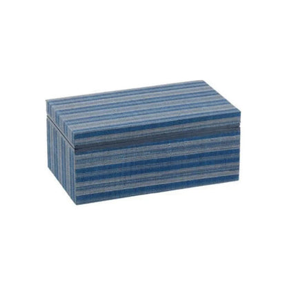 Lexington Hand Woven Abaca Warpped Blue Box - LOOMLAN - Chelsea House - Boxes & Bowls