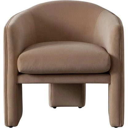 Leyah Camel Performance Velvet Accent Arm Chair - LOOMLAN - Diamond Sofa - Accent Chairs