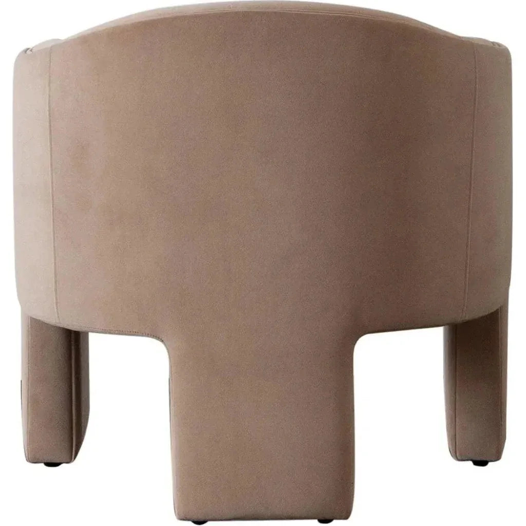 Leyah Camel Performance Velvet Accent Arm Chair - LOOMLAN - Diamond Sofa - Accent Chairs