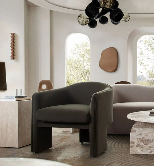 Leyah Performance Velvet Green Accent Chair - LOOMLAN - Diamond Sofa - Club Chairs