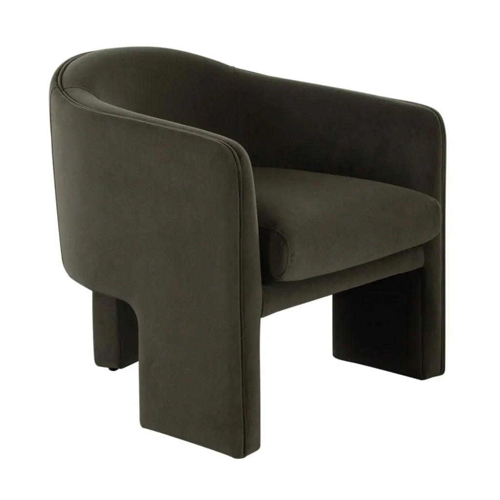 Leyah Performance Velvet Green Accent Chair - LOOMLAN - Diamond Sofa - Club Chairs