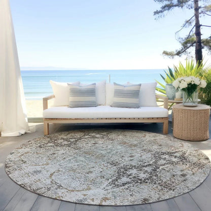 Leyrana Ivory Washable Indoor - Outdoor Rug - LOOMLAN - LOOMLAN Rugs - Outdoor Rugs