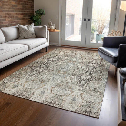 Leyrana Ivory Washable Indoor - Outdoor Rug - LOOMLAN - LOOMLAN Rugs - Outdoor Rugs