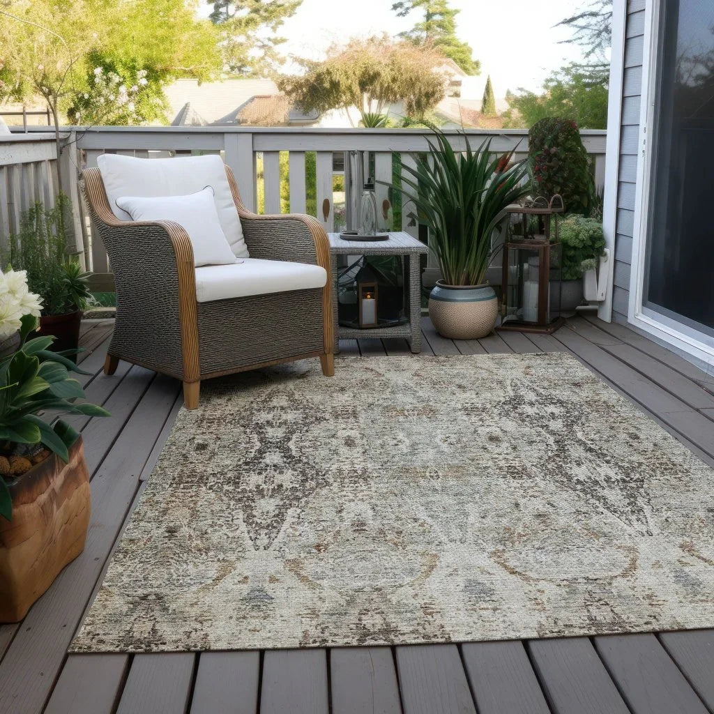 Leyrana Ivory Washable Indoor - Outdoor Rug - LOOMLAN - LOOMLAN Rugs - Outdoor Rugs