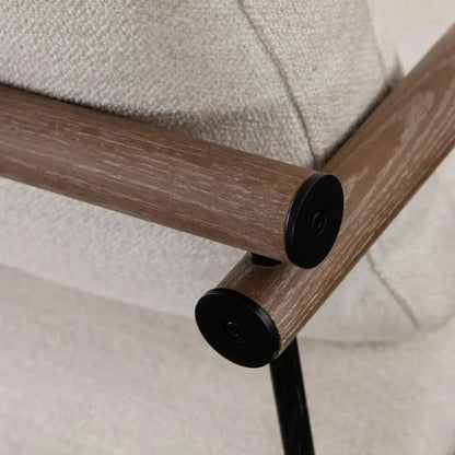 Liam Metal and Wood Cream Accent Arm Chair - LOOMLAN - Diamond Sofa - Accent Chairs