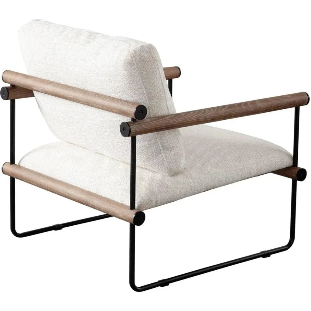 Liam Metal and Wood Cream Accent Arm Chair - LOOMLAN - Diamond Sofa - Accent Chairs