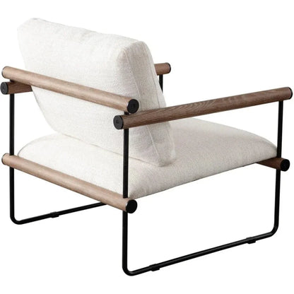 Liam Metal and Wood Cream Accent Arm Chair - LOOMLAN - Diamond Sofa - Accent Chairs