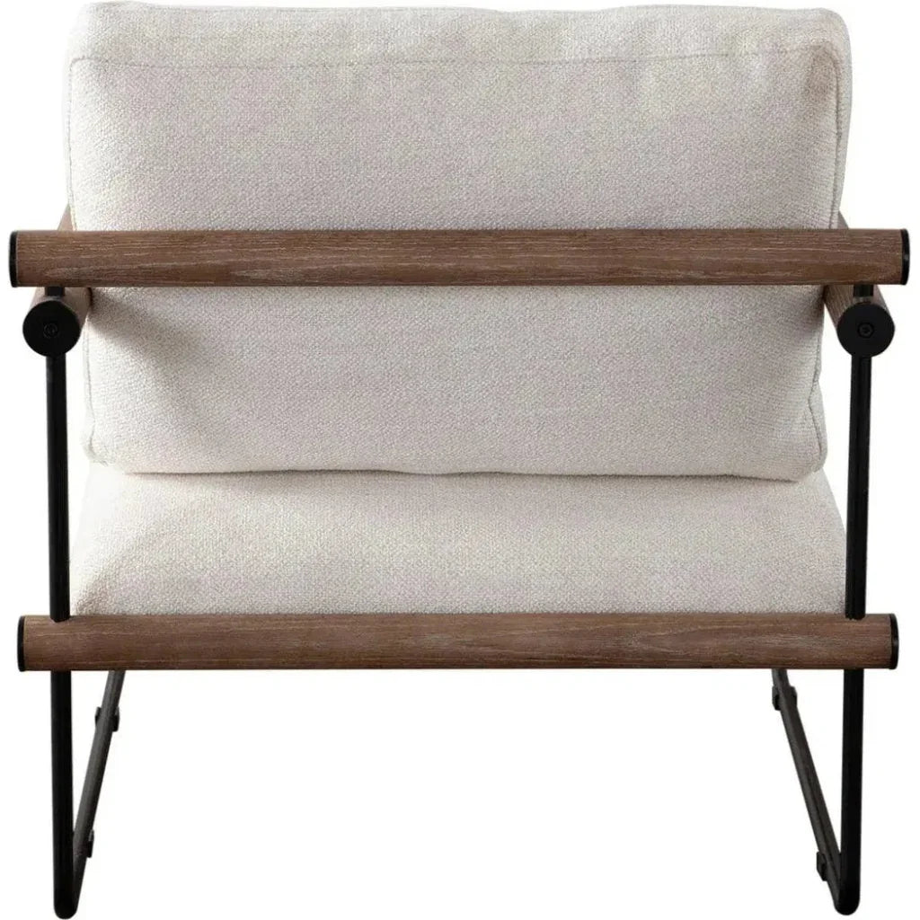 Liam Metal and Wood Cream Accent Arm Chair - LOOMLAN - Diamond Sofa - Accent Chairs
