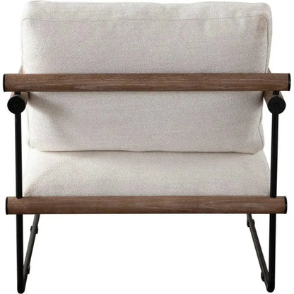 Liam Metal and Wood Cream Accent Arm Chair - LOOMLAN - Diamond Sofa - Accent Chairs