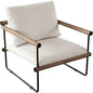 Liam Metal and Wood Cream Accent Arm Chair - LOOMLAN - Diamond Sofa - Accent Chairs