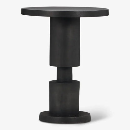 Liam Reclaimed Cast Aluminum Round End Table - LOOMLAN - Urbia - Side Tables