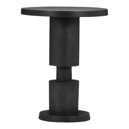 Liam Reclaimed Cast Aluminum Round End Table - LOOMLAN - Urbia - Side Tables