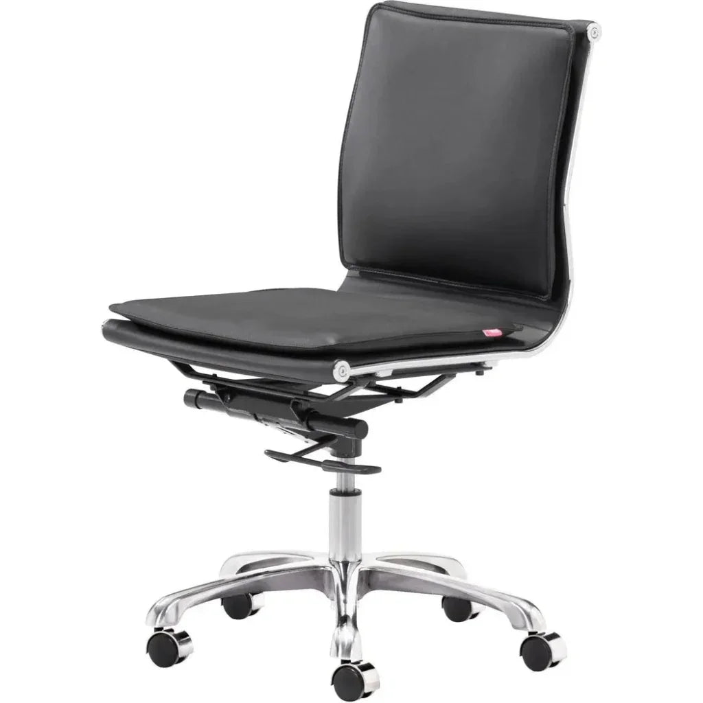 Lider Plus Armless Office Chair Black-Office Chairs-Zuo Modern-LOOMLAN