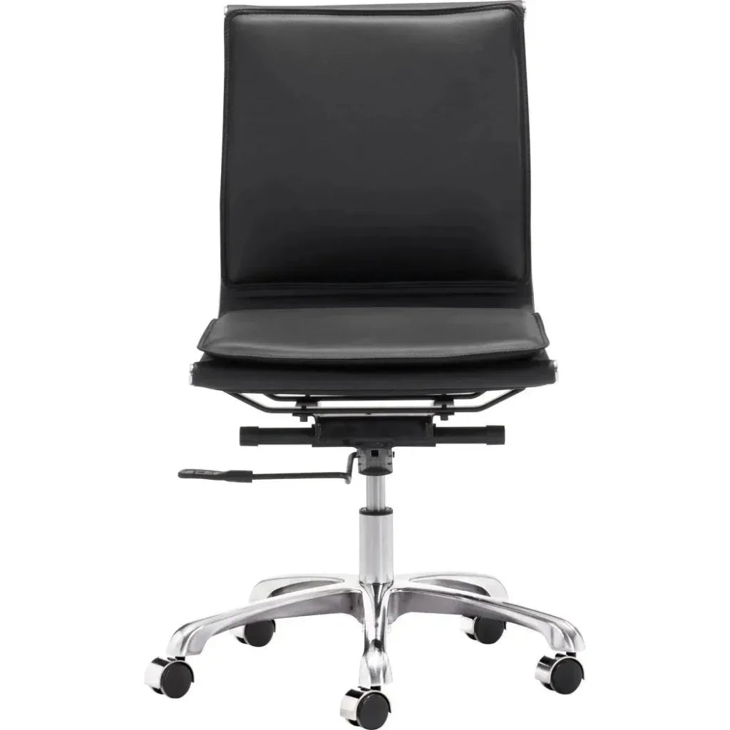 Lider Plus Armless Office Chair Black-Office Chairs-Zuo Modern-LOOMLAN