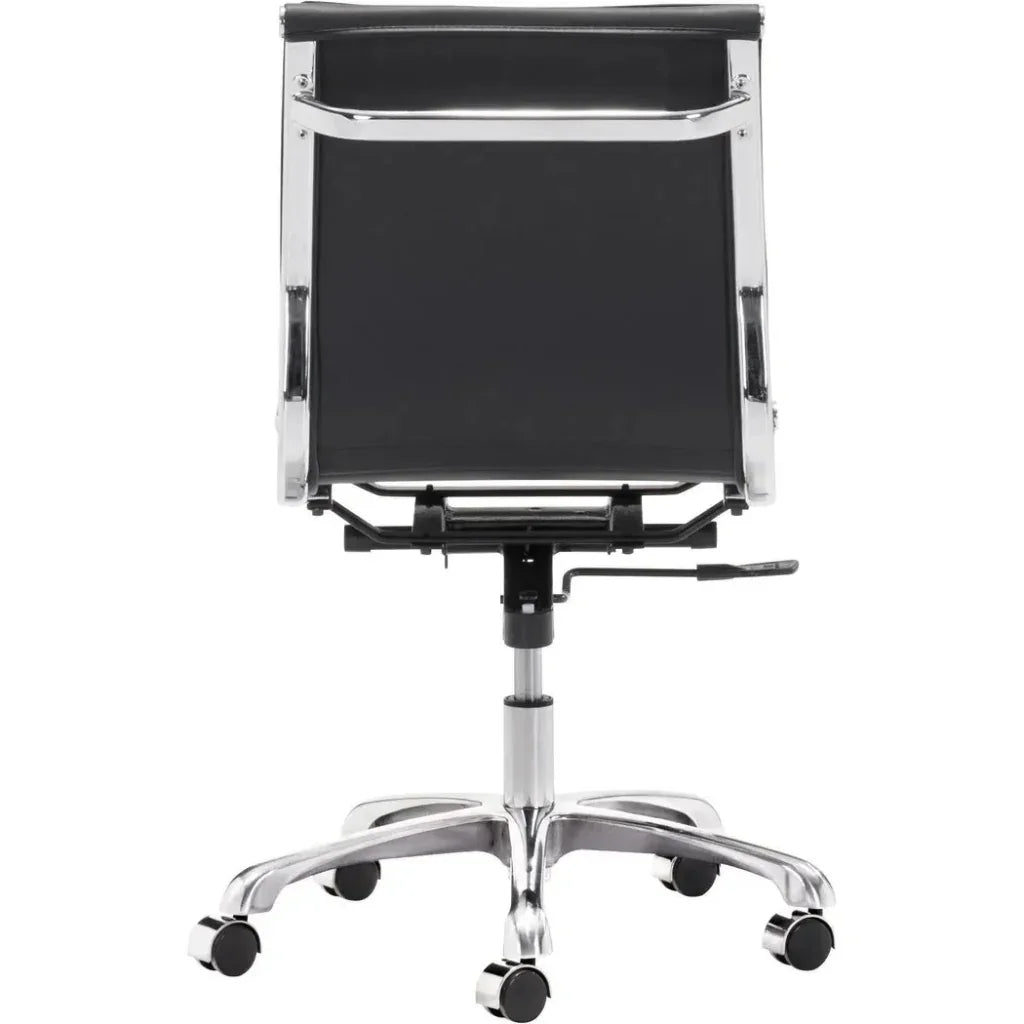 Lider Plus Armless Office Chair Black-Office Chairs-Zuo Modern-LOOMLAN