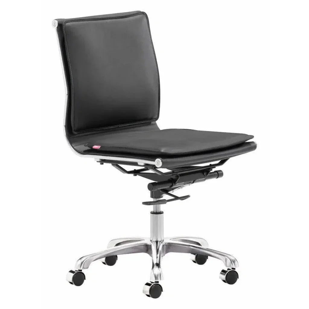 Lider Plus Armless Office Chair Black-Office Chairs-Zuo Modern-LOOMLAN