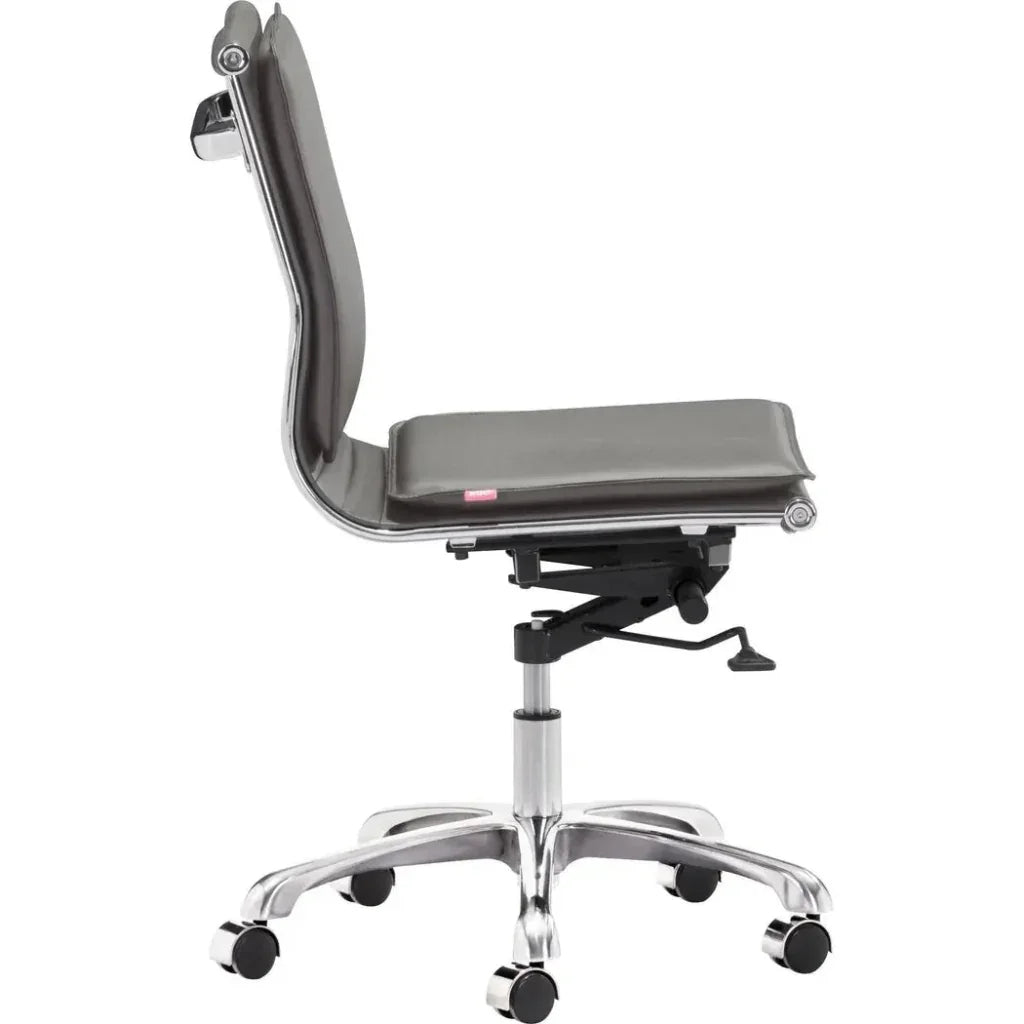 Lider Plus Armless Office Chair Gray-Office Chairs-Zuo Modern-LOOMLAN