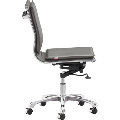 Lider Plus Armless Office Chair Gray-Office Chairs-Zuo Modern-LOOMLAN