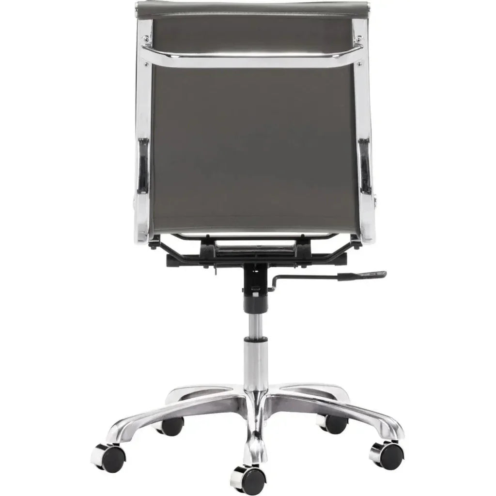 Lider Plus Armless Office Chair Gray-Office Chairs-Zuo Modern-LOOMLAN