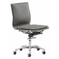 Lider Plus Armless Office Chair Gray-Office Chairs-Zuo Modern-LOOMLAN
