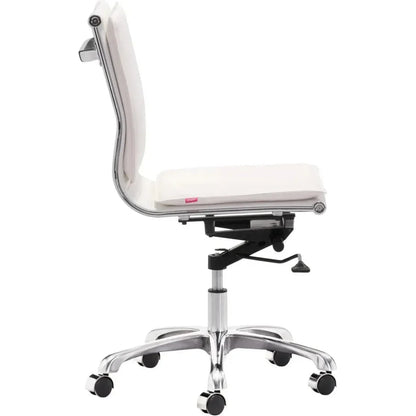 Lider Plus Armless Office Chair White-Office Chairs-Zuo Modern-LOOMLAN