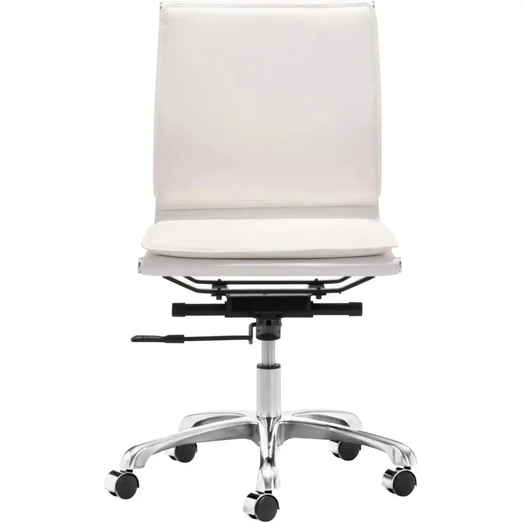 Lider Plus Armless Office Chair White-Office Chairs-Zuo Modern-LOOMLAN