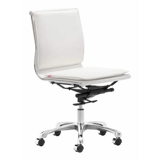 Lider Plus Armless Office Chair White-Office Chairs-Zuo Modern-LOOMLAN