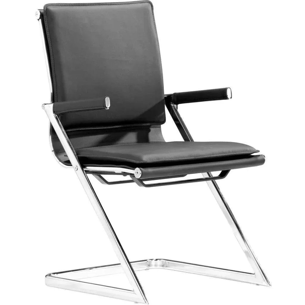 Lider Plus Conference Chair (Set of 2) Black-Office Chairs-Zuo Modern-LOOMLAN