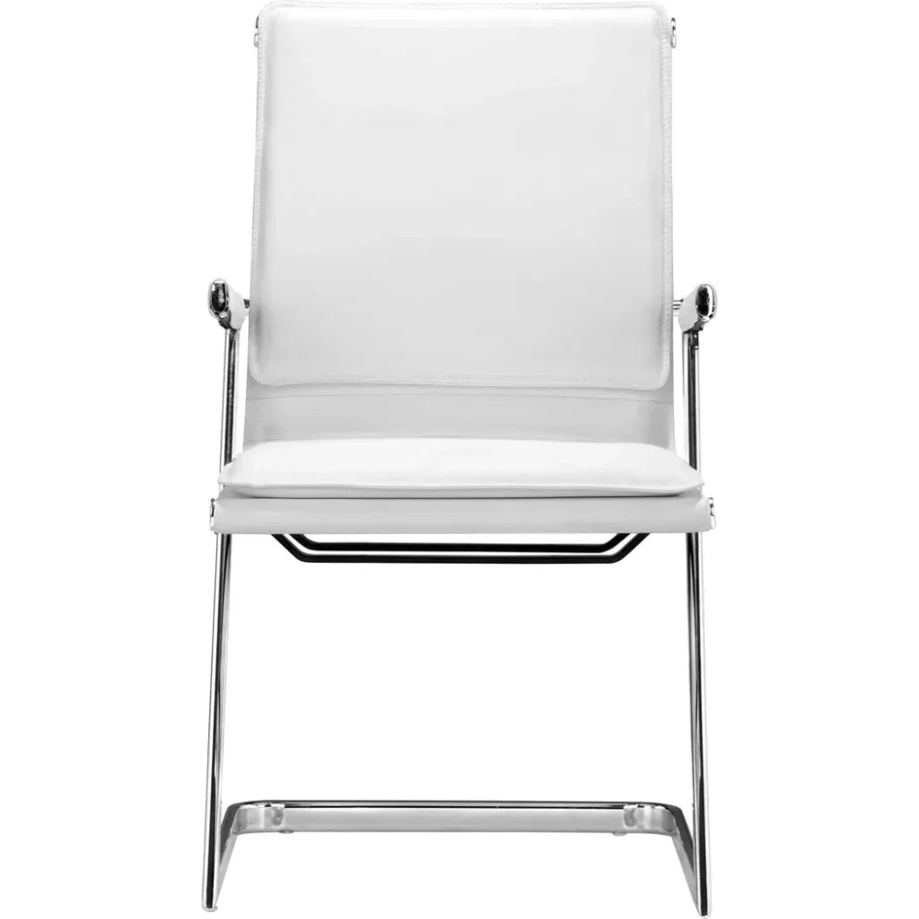 Lider Plus Conference Chair (Set of 2) White-Office Chairs-Zuo Modern-LOOMLAN