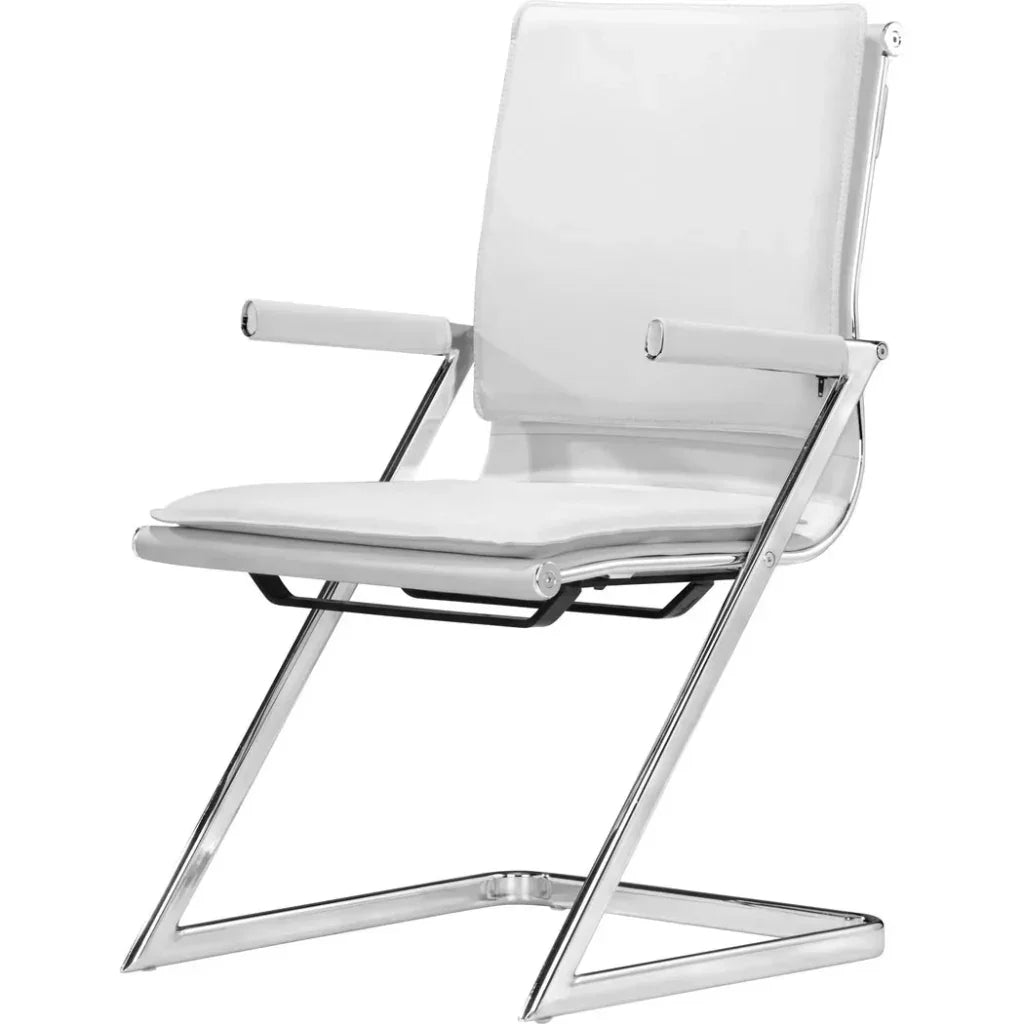 Lider Plus Conference Chair (Set of 2) White-Office Chairs-Zuo Modern-LOOMLAN