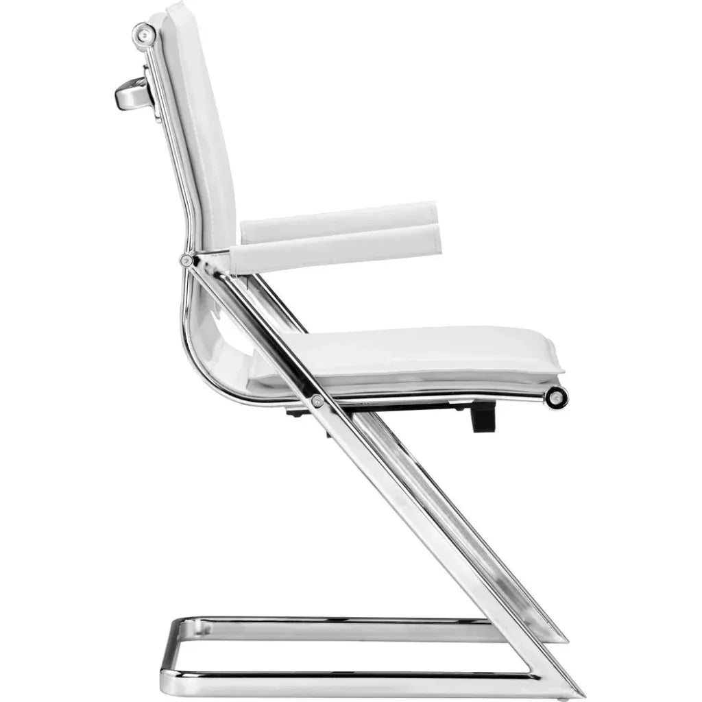 Lider Plus Conference Chair (Set of 2) White-Office Chairs-Zuo Modern-LOOMLAN