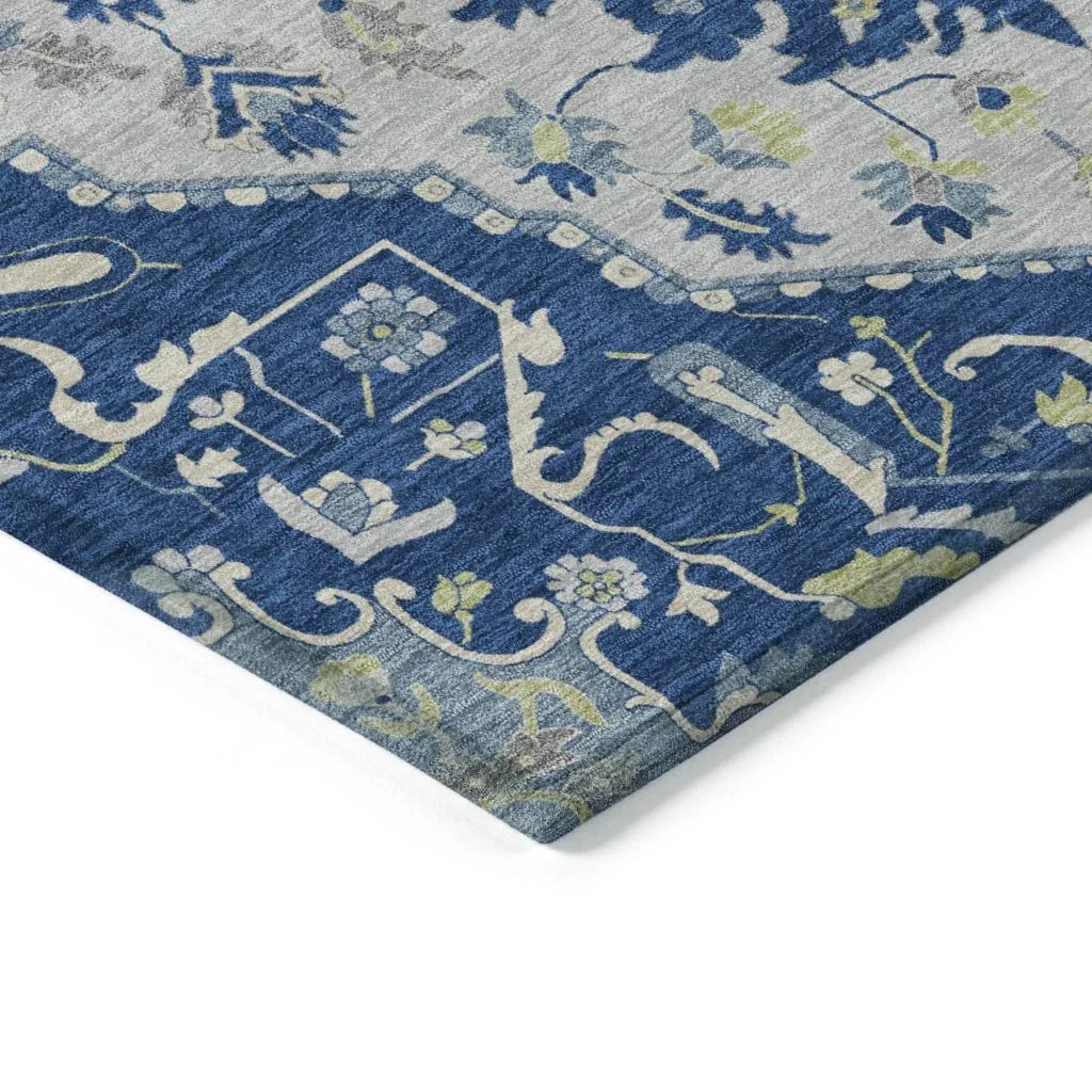Lidia Blue Washable Indoor-Outdoor Rug-Outdoor Rugs-LOOMLAN Rugs-LOOMLAN