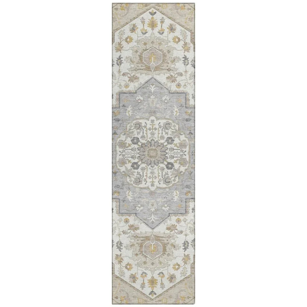 Lidia Brown Washable Indoor-Outdoor Rug-Outdoor Rugs-LOOMLAN Rugs-2'3" x 7'6"-LOOMLAN