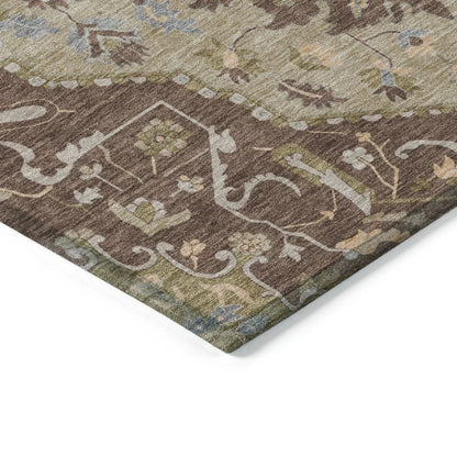 Lidia Chocolate Washable Indoor-Outdoor Rug-Outdoor Rugs-LOOMLAN Rugs-LOOMLAN