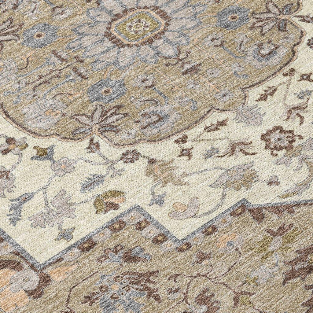 Lidia Chocolate Washable Indoor-Outdoor Rug-Outdoor Rugs-LOOMLAN Rugs-LOOMLAN