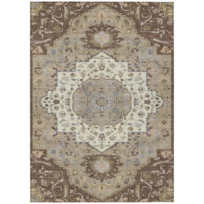 Lidia Chocolate Washable Indoor-Outdoor Rug-Outdoor Rugs-LOOMLAN Rugs-2'6" x 3'10"-LOOMLAN