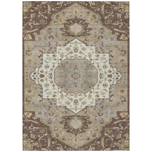 Lidia Chocolate Washable Indoor-Outdoor Rug-Outdoor Rugs-LOOMLAN Rugs-2'6" x 3'10"-LOOMLAN