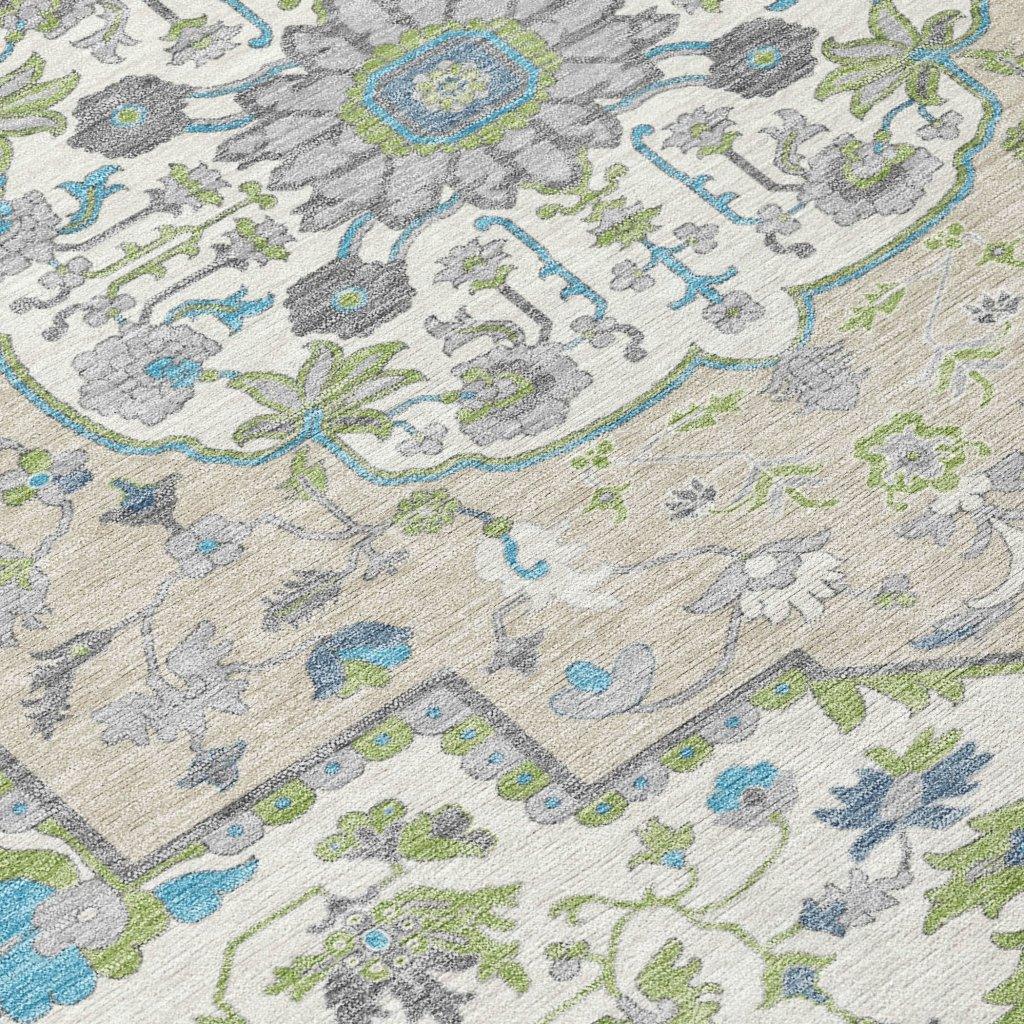 Lidia Green Washable Indoor-Outdoor Rug-Outdoor Rugs-LOOMLAN Rugs-LOOMLAN
