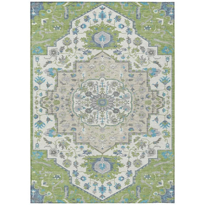 Lidia Green Washable Indoor-Outdoor Rug-Outdoor Rugs-LOOMLAN Rugs-2'6" x 3'10"-LOOMLAN