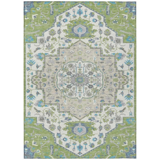 Lidia Green Washable Indoor-Outdoor Rug-Outdoor Rugs-LOOMLAN Rugs-2'6" x 3'10"-LOOMLAN