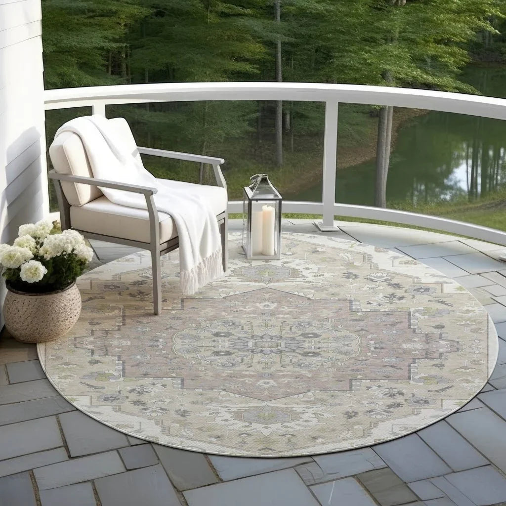 Lidia Ivory Washable Indoor-Outdoor Rug-Outdoor Rugs-LOOMLAN Rugs-LOOMLAN