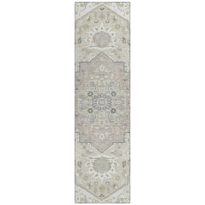 Lidia Ivory Washable Indoor-Outdoor Rug-Outdoor Rugs-LOOMLAN Rugs-2'3" x 7'6"-LOOMLAN