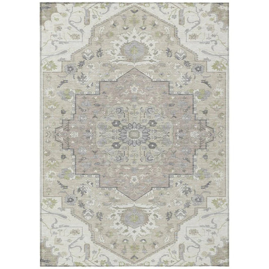 Lidia Ivory Washable Indoor-Outdoor Rug-Outdoor Rugs-LOOMLAN Rugs-2'6" x 3'10"-LOOMLAN