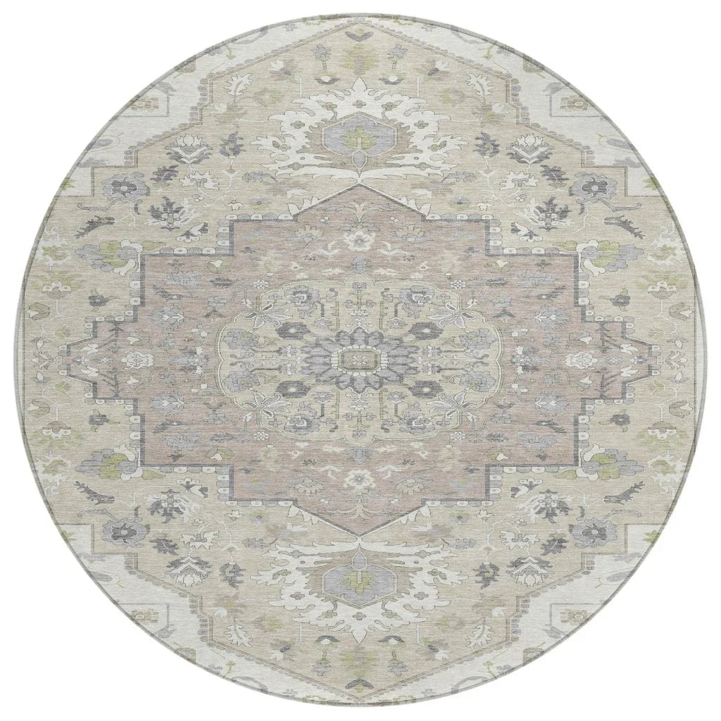 Lidia Ivory Washable Indoor-Outdoor Rug-Outdoor Rugs-LOOMLAN Rugs-8' x 8'-LOOMLAN