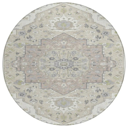 Lidia Ivory Washable Indoor-Outdoor Rug-Outdoor Rugs-LOOMLAN Rugs-8' x 8'-LOOMLAN