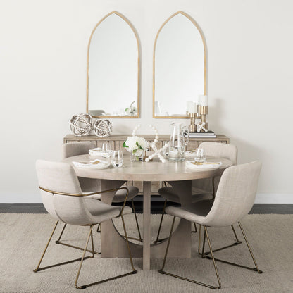 Liesl Wood Round Dining Table-Dining Tables-Mercana-LOOMLAN