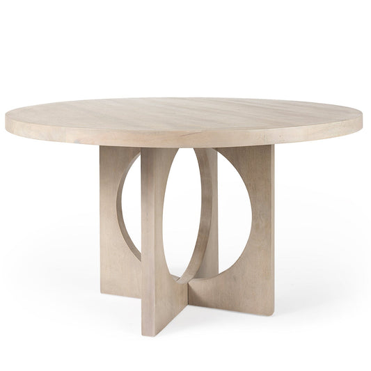 Liesl Wood Round Dining Table-Dining Tables-Mercana-LOOMLAN